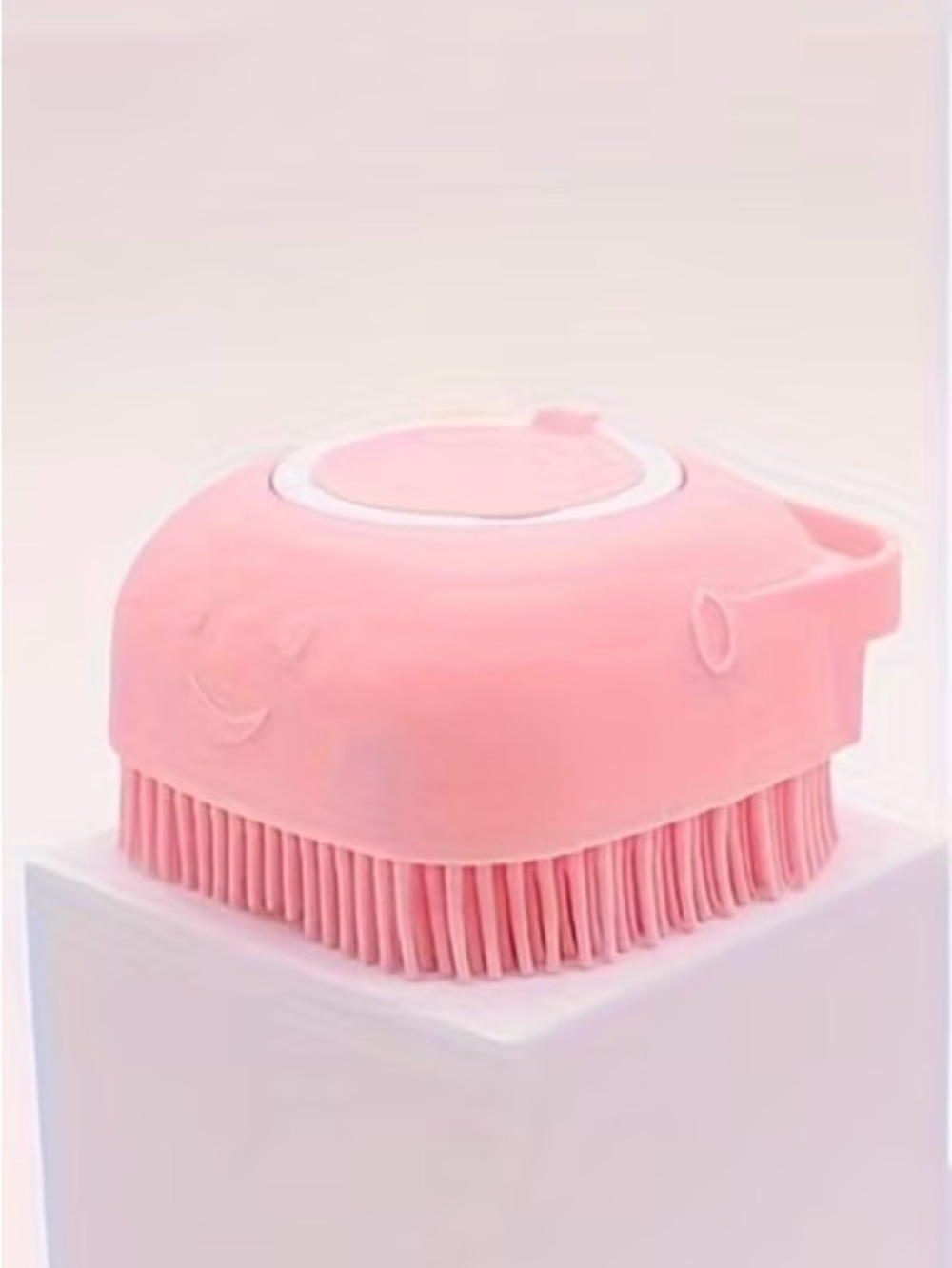 Pet Grooming Silicone Brush with Soap Dispenser - Teal - Picture 4 of 9